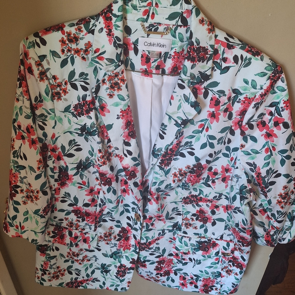 Calvin Klein Spring Floral Print Blazer 20W